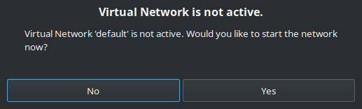 Create a new virtual machine (Step 5) - Virtual Network is not active -> Select Yes