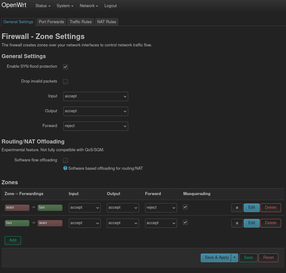 firefox: 10.100.100.1 - LuCI web interface - Network -> Devices page