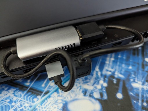 USB Video Capture card connected to the laptop