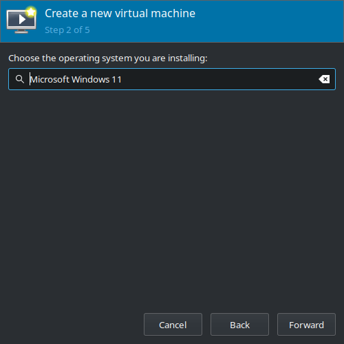 Create a new virtual machine (Step 2) - OS: Microsoft Windows 11